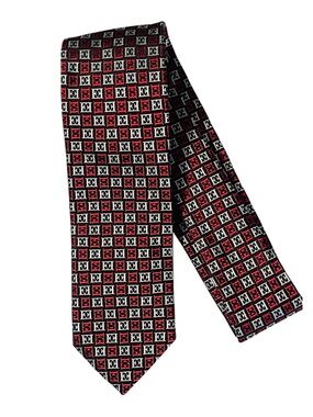 Vintage Escada Tie Mens One Size 100% Silk Geometric Designer Made In Italy 57”